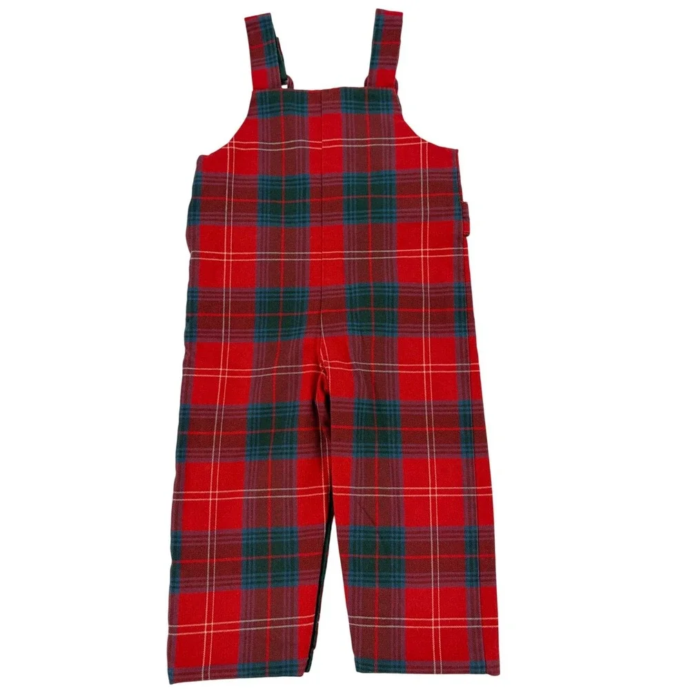 The Beaufort Bonnet‎ Company Overalls 18/24M Red Plaid Holiday Retro Preppy